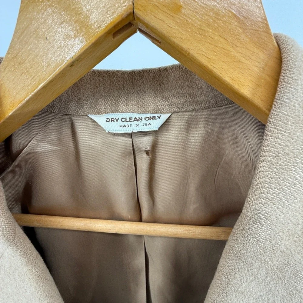 Vtg Bill‎ Blass Made in USA Wool Blazer Men's Tan Brown Classic Two Button Coat